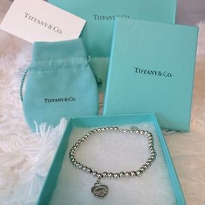 Tiffany & Co. 💯 Authentic Sterling Silver Enamel Bead Bracelet